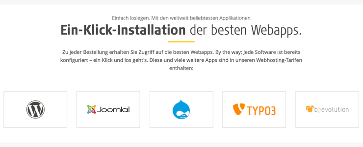 Alfahosting 1 Klick Installation