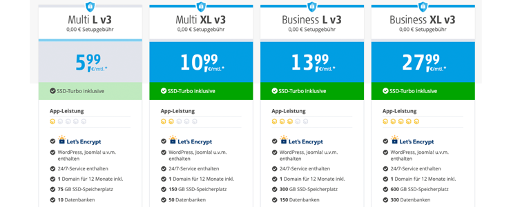 Alfahosting Tarife Screenshot