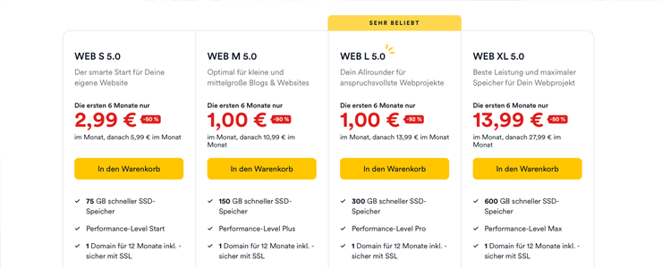 dogado Webhosting Tarife