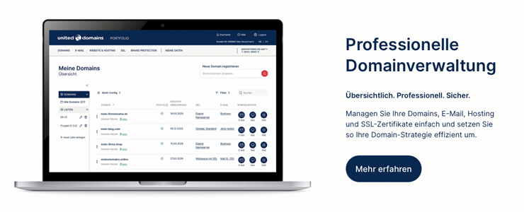 United Domains Domainverwaltung